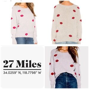 27 Miles Malibu | Red Lips Cashmere Sweater